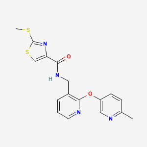 molecular formula C17H16N4O2S2 B5249353 N-({2-[(6-methyl-3-pyridinyl)oxy]-3-pyridinyl}methyl)-2-(methylthio)-1,3-thiazole-4-carboxamide 