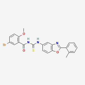 molecular formula C23H18BrN3O3S B5249373 5-bromo-2-methoxy-N-{[2-(2-methylphenyl)-1,3-benzoxazol-5-yl]carbamothioyl}benzamide 