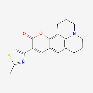 10-(2-methyl-1,3-thiazol-4-yl)-2,3,6,7-tetrahydro-1H,5H,11H-pyrano[2,3-f]pyrido[3,2,1-ij]quinolin-11-one