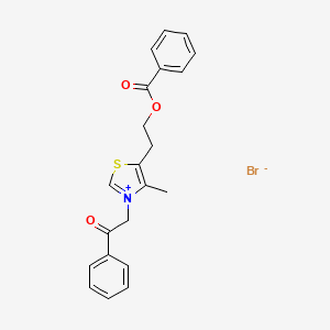 2-(4-Methyl-3-phenacyl-1,3-thiazol-3-ium-5-yl)ethyl benzoate;bromide