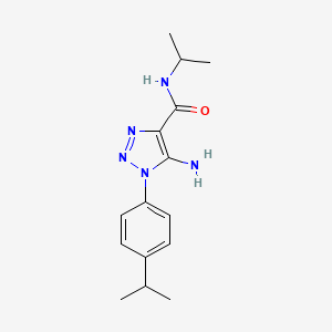 molecular formula C15H21N5O B5249428 5-amino-N-propan-2-yl-1-(4-propan-2-ylphenyl)triazole-4-carboxamide 