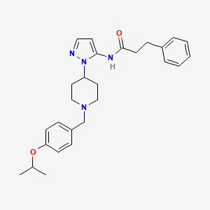 N-{1-[1-(4-isopropoxybenzyl)-4-piperidinyl]-1H-pyrazol-5-yl}-3-phenylpropanamide