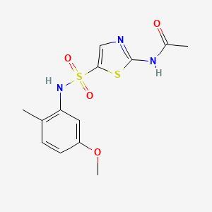 molecular formula C13H15N3O4S2 B5249438 N-[5-[(5-methoxy-2-methylphenyl)sulfamoyl]-1,3-thiazol-2-yl]acetamide 