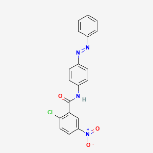 molecular formula C19H13ClN4O3 B5249449 2-chloro-5-nitro-N-{4-[(E)-phenyldiazenyl]phenyl}benzamide 