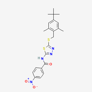 N-[5-[(4-tert-butyl-2,6-dimethylphenyl)methylsulfanyl]-1,3,4-thiadiazol-2-yl]-4-nitrobenzamide