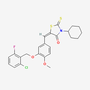 5-{3-[(2-chloro-6-fluorobenzyl)oxy]-4-methoxybenzylidene}-3-cyclohexyl-2-thioxo-1,3-thiazolidin-4-one