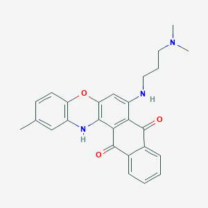 molecular formula C26H25N3O3 B5249476 7-{[3-(dimethylamino)propyl]amino}-2-methyl-8H-naphtho[2,3-a]phenoxazine-8,13(14H)-dione 