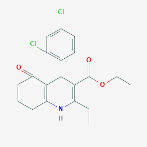 molecular formula C20H21Cl2NO3 B5249500 Ethyl 4-(2,4-dichlorophenyl)-2-ethyl-5-oxo-1,4,5,6,7,8-hexahydroquinoline-3-carboxylate 