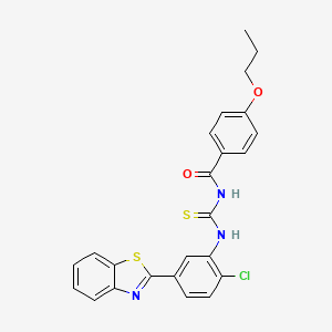 molecular formula C24H20ClN3O2S2 B5249507 N-{[5-(1,3-benzothiazol-2-yl)-2-chlorophenyl]carbamothioyl}-4-propoxybenzamide CAS No. 364740-30-7