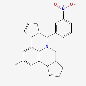 molecular formula C25H24N2O2 B5249514 2-methyl-7-(3-nitrophenyl)-3b,6,6a,7,9,9a,10,12a-octahydrocyclopenta[c]cyclopenta[4,5]pyrido[3,2,1-ij]quinoline 