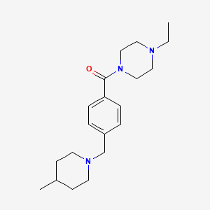 molecular formula C20H31N3O B5249521 1-ethyl-4-{4-[(4-methyl-1-piperidinyl)methyl]benzoyl}piperazine 