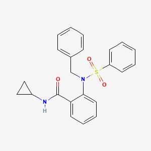 2-[benzenesulfonyl(benzyl)amino]-N-cyclopropylbenzamide