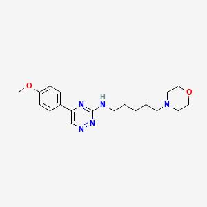 molecular formula C19H27N5O2 B5249566 5-(4-methoxyphenyl)-N-[5-(4-morpholinyl)pentyl]-1,2,4-triazin-3-amine 