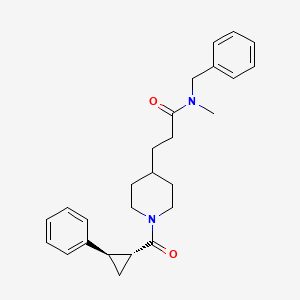 molecular formula C26H32N2O2 B5249580 N-benzyl-N-methyl-3-(1-{[(1R*,2R*)-2-phenylcyclopropyl]carbonyl}-4-piperidinyl)propanamide 