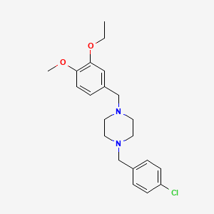 1-[(4-Chlorophenyl)methyl]-4-[(3-ethoxy-4-methoxyphenyl)methyl]piperazine