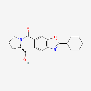 molecular formula C19H24N2O3 B5249647 (2-cyclohexyl-1,3-benzoxazol-6-yl)-[(2S)-2-(hydroxymethyl)pyrrolidin-1-yl]methanone 