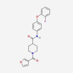 molecular formula C23H21FN2O4 B5249659 N-[4-(2-fluorophenoxy)phenyl]-1-(furan-3-carbonyl)piperidine-4-carboxamide 