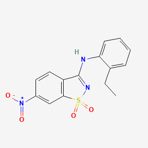 molecular formula C15H13N3O4S B5249664 3-(2-ETHYLANILINO)-6-NITRO-1H-1,2-BENZISOTHIAZOLE-1,1-DIONE 