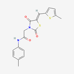 N-(4-methylphenyl)-2-{(5Z)-5-[(5-methylthiophen-2-yl)methylidene]-2,4-dioxo-1,3-thiazolidin-3-yl}acetamide