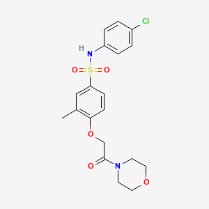 molecular formula C19H21ClN2O5S B5249740 N-(4-CHLOROPHENYL)-3-METHYL-4-[2-(MORPHOLIN-4-YL)-2-OXOETHOXY]BENZENE-1-SULFONAMIDE 