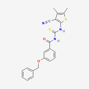 3-(benzyloxy)-N-{[(3-cyano-4,5-dimethyl-2-thienyl)amino]carbonothioyl}benzamide