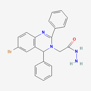 molecular formula C22H19BrN4O B5249773 2-(6-bromo-2,4-diphenyl-3,4-dihydroquinazolin-3-yl)acetohydrazide 