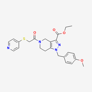 molecular formula C24H26N4O4S B5249781 ethyl 1-(4-methoxybenzyl)-5-[(4-pyridinylthio)acetyl]-4,5,6,7-tetrahydro-1H-pyrazolo[4,3-c]pyridine-3-carboxylate 