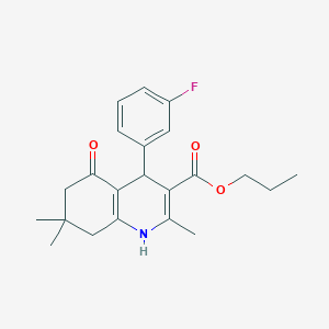 Propyl 4-(3-fluorophenyl)-2,7,7-trimethyl-5-oxo-1,4,5,6,7,8-hexahydroquinoline-3-carboxylate