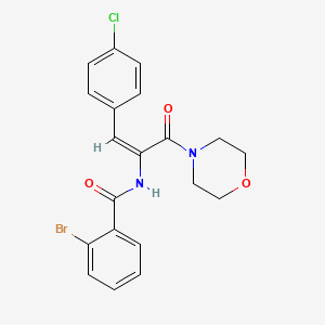 2-bromo-N-[(E)-1-(4-chlorophenyl)-3-morpholin-4-yl-3-oxoprop-1-en-2-yl]benzamide