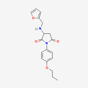 molecular formula C18H20N2O4 B5249809 3-{[(FURAN-2-YL)METHYL]AMINO}-1-(4-PROPOXYPHENYL)PYRROLIDINE-2,5-DIONE 