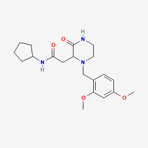 N-cyclopentyl-2-[1-(2,4-dimethoxybenzyl)-3-oxo-2-piperazinyl]acetamide