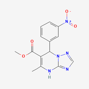 molecular formula C14H13N5O4 B5249877 METHYL 5-METHYL-7-(3-NITROPHENYL)-4H,7H-[1,2,4]TRIAZOLO[1,5-A]PYRIMIDINE-6-CARBOXYLATE 