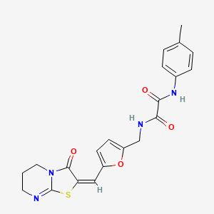 molecular formula C21H20N4O4S B5249919 N-(4-methylphenyl)-N'-({5-[(3-oxo-6,7-dihydro-5H-[1,3]thiazolo[3,2-a]pyrimidin-2(3H)-ylidene)methyl]-2-furyl}methyl)ethanediamide 