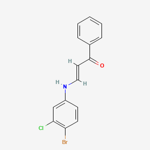 molecular formula C15H11BrClNO B5249975 (2E)-3-[(4-Bromo-3-chlorophenyl)amino]-1-phenylprop-2-EN-1-one 