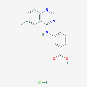 molecular formula C16H14ClN3O2 B5249996 3-[(6-methyl-4-quinazolinyl)amino]benzoic acid hydrochloride 