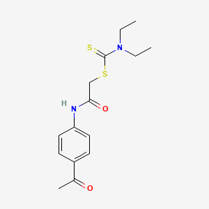 molecular formula C15H20N2O2S2 B5250006 [2-(4-acetylanilino)-2-oxoethyl] N,N-diethylcarbamodithioate 