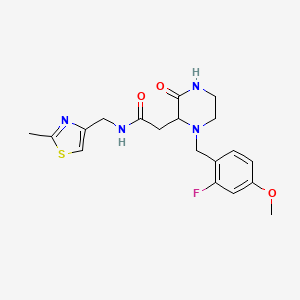 2-[1-(2-fluoro-4-methoxybenzyl)-3-oxo-2-piperazinyl]-N-[(2-methyl-1,3-thiazol-4-yl)methyl]acetamide