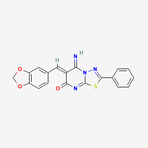 (6Z)-6-(1,3-benzodioxol-5-ylmethylidene)-5-imino-2-phenyl-[1,3,4]thiadiazolo[3,2-a]pyrimidin-7-one