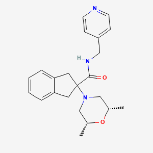 molecular formula C22H27N3O2 B5250099 2-[(2R*,6S*)-2,6-dimethyl-4-morpholinyl]-N-(4-pyridinylmethyl)-2-indanecarboxamide 