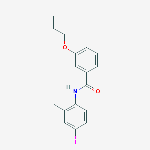 molecular formula C17H18INO2 B5250106 N-(4-iodo-2-methylphenyl)-3-propoxybenzamide 