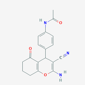 N-[4-(2-amino-3-cyano-5-oxo-4,6,7,8-tetrahydrochromen-4-yl)phenyl]acetamide