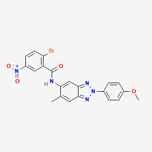 molecular formula C21H16BrN5O4 B5250143 2-bromo-N-[2-(4-methoxyphenyl)-6-methylbenzotriazol-5-yl]-5-nitrobenzamide CAS No. 6177-55-5