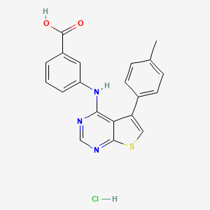 3-[[5-(4-methylphenyl)thieno[2,3-d]pyrimidin-4-yl]amino]benzoic acid;hydrochloride