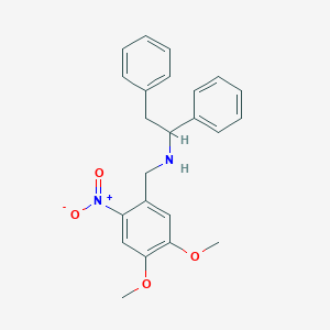 molecular formula C23H24N2O4 B5250154 N-(4,5-dimethoxy-2-nitrobenzyl)-1,2-diphenylethanamine 