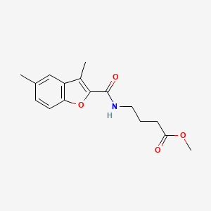 molecular formula C16H19NO4 B5250176 methyl 4-{[(3,5-dimethyl-1-benzofuran-2-yl)carbonyl]amino}butanoate 