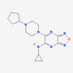 molecular formula C16H23N7O B5250180 6-(4-cyclopentyl-1-piperazinyl)-N-cyclopropyl[1,2,5]oxadiazolo[3,4-b]pyrazin-5-amine 