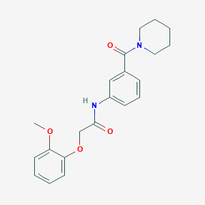 molecular formula C21H24N2O4 B5250198 2-(2-methoxyphenoxy)-N-[3-(1-piperidinylcarbonyl)phenyl]acetamide 