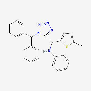 molecular formula C26H23N5S B5250257 N-[[1-(diphenylmethyl)-1H-tetrazol-5-yl](5-methyl-2-thienyl)methyl]aniline 