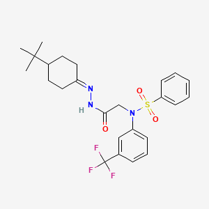 2-[N-(benzenesulfonyl)-3-(trifluoromethyl)anilino]-N-[(4-tert-butylcyclohexylidene)amino]acetamide