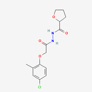 molecular formula C14H17ClN2O4 B5250270 N'-[2-(4-chloro-2-methylphenoxy)acetyl]oxolane-2-carbohydrazide 